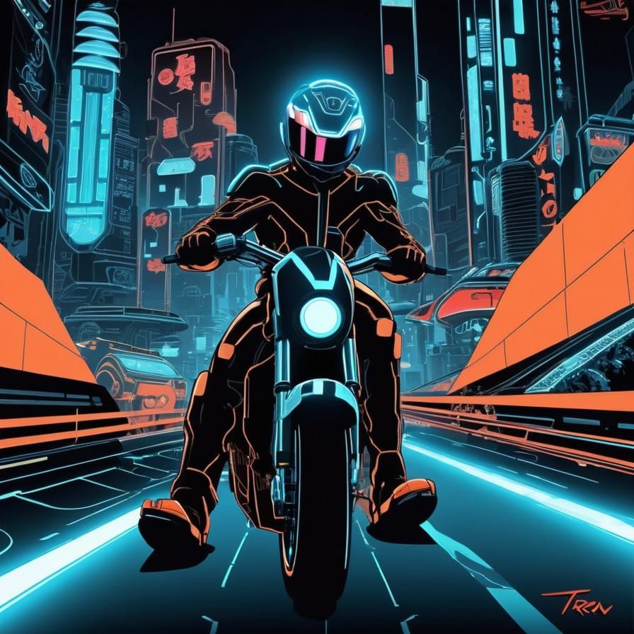 Neon Futuristic Grid in Cyberpunk Aesthetic