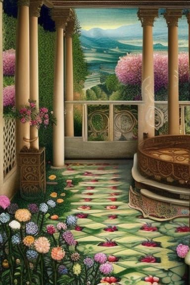 Romantic Italian Renaissance Garden Veranda