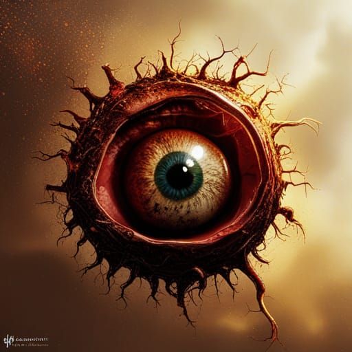 Decomposing Eyeball with God Rays: Digital Matte Painting