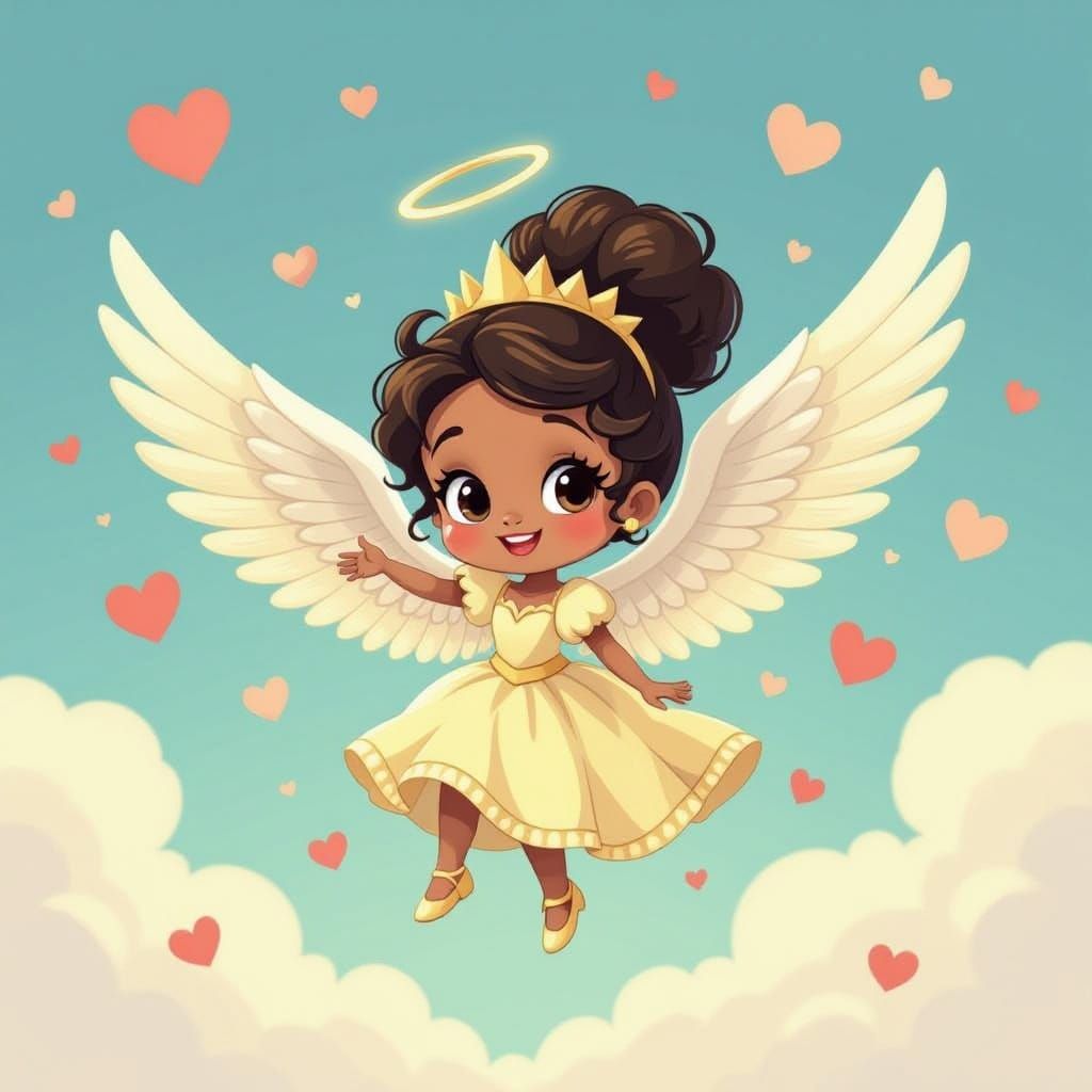 Chibi Princess Tiana Angel Spreading Love