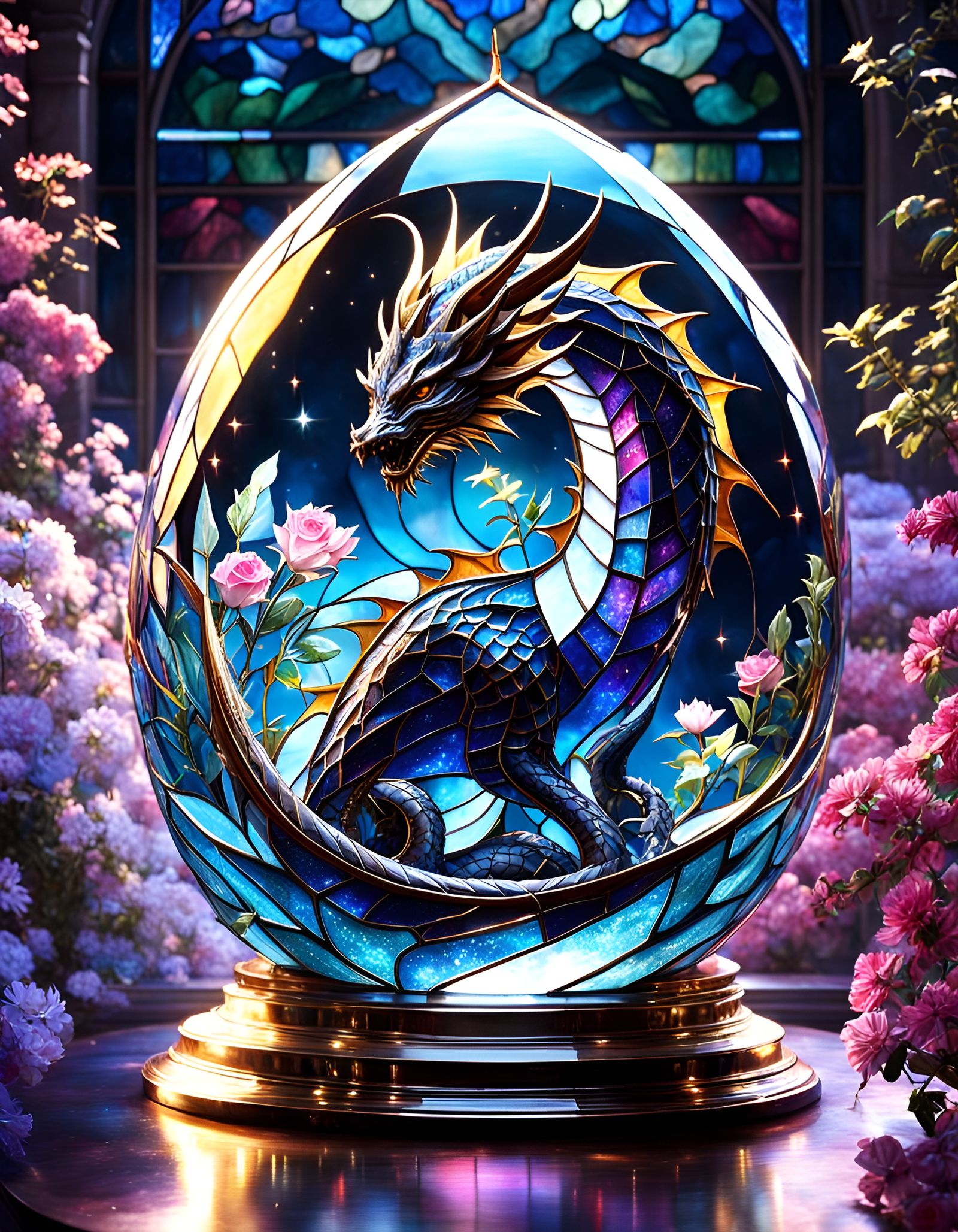 Stained Glass Dragon Egg