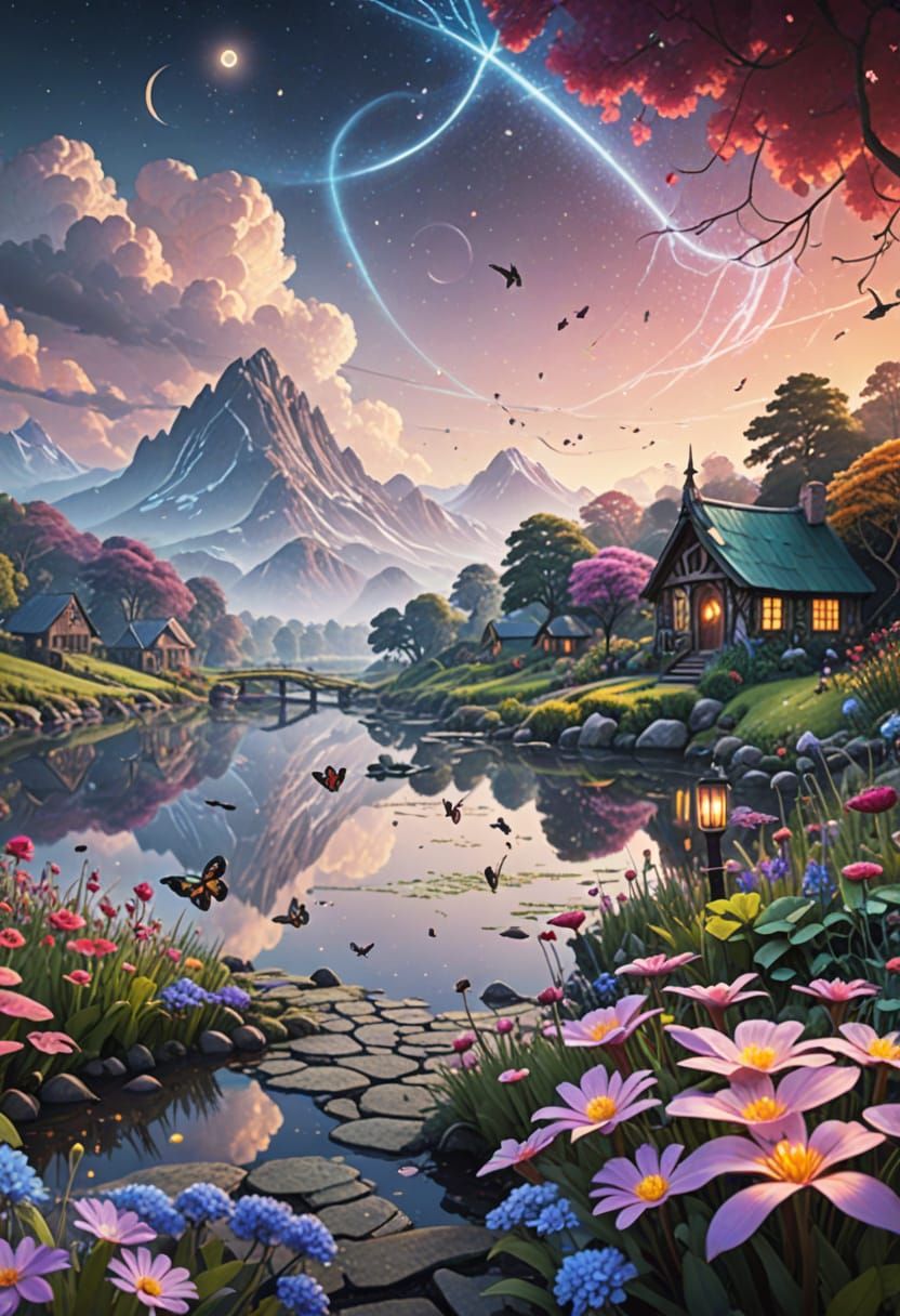 Enchanted Potting Shed in Summer Field, Fantasycore