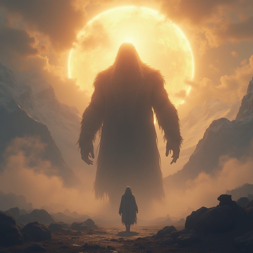 Colossal Giant in Mystical Light