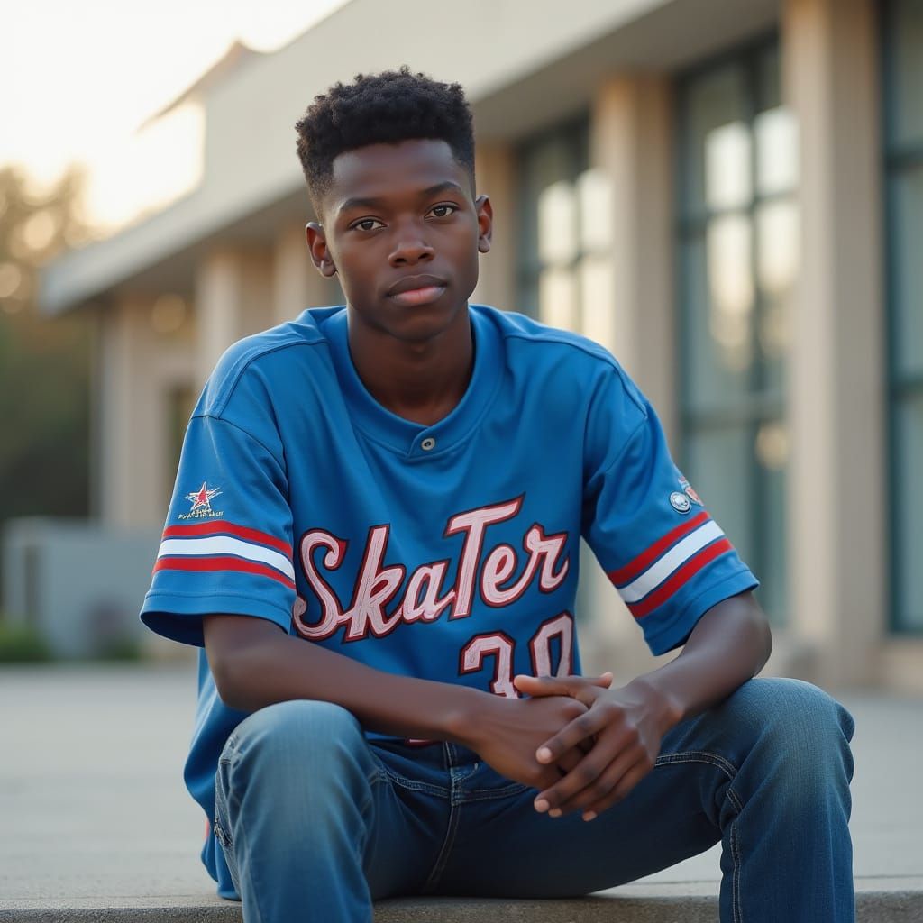 A Photorealistic Portrait of a Hopeful Young African America...