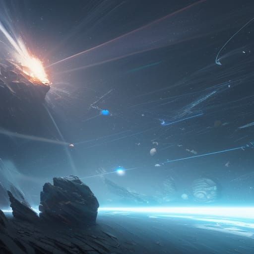 Space-Time Crack: Digital Illustration in Modern Style