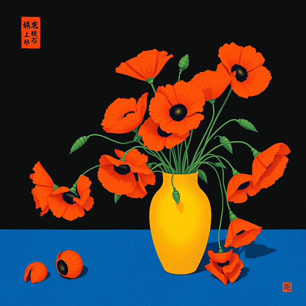 Still life with nice popppies