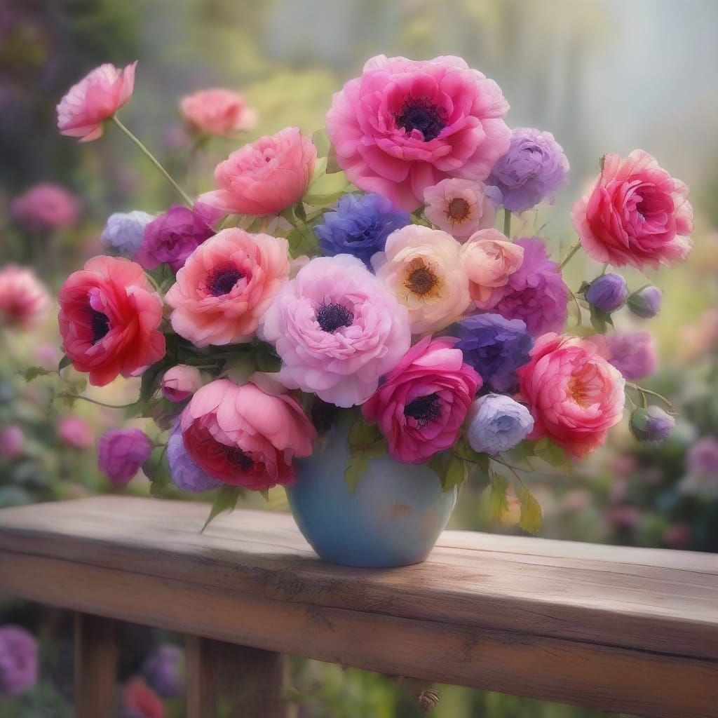 Vibrant Floral Masterpiece in Hyperrealistic Style