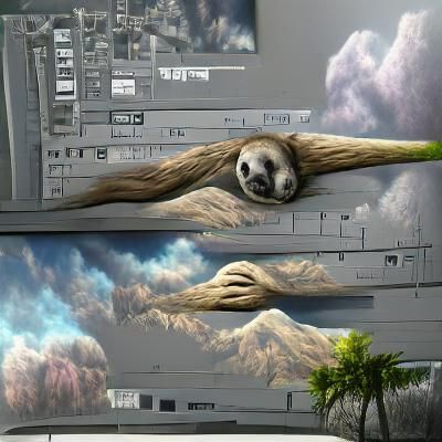 Detailed Matte Painting of a Sloth