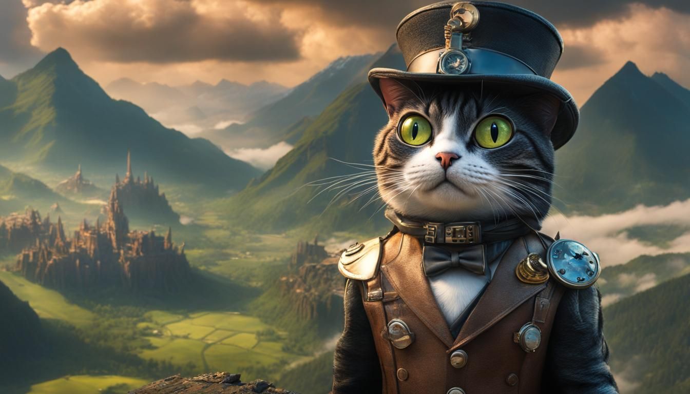 Steampunk Frog Soaring Over Wasted Waterland