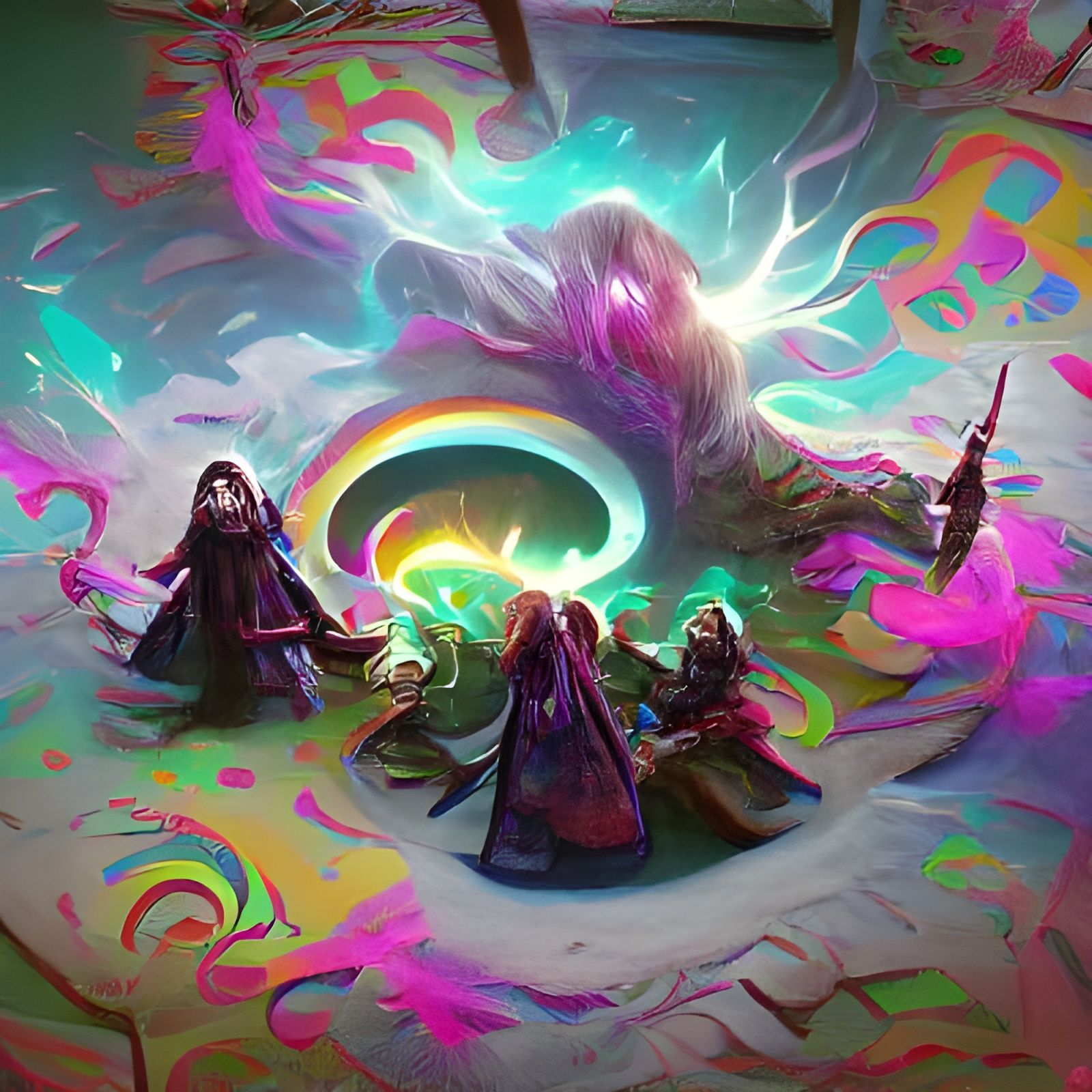 Psychedelic Wizards Summoning Magic Art