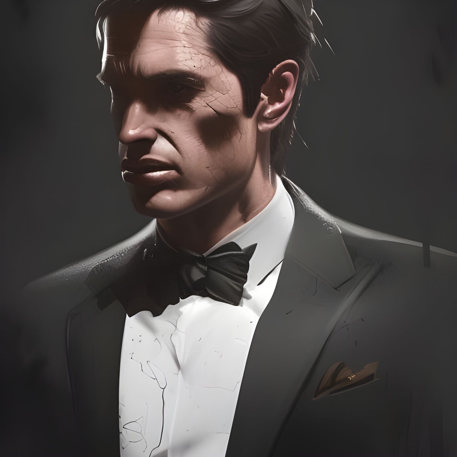 Humanoid Crocodile in Suit, Hyperdetailed Art Nouveau Portra...