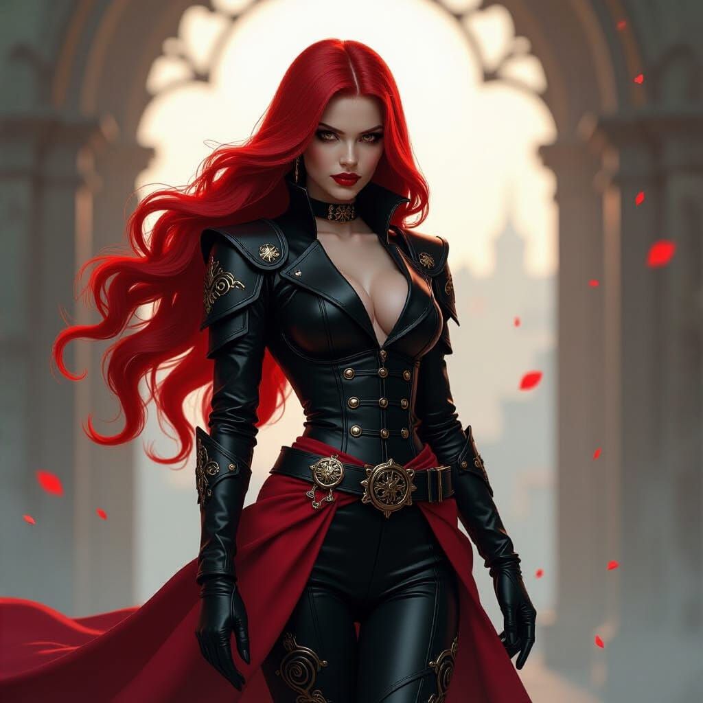 Dramatic Tiefling Portrait in Fantasy Style