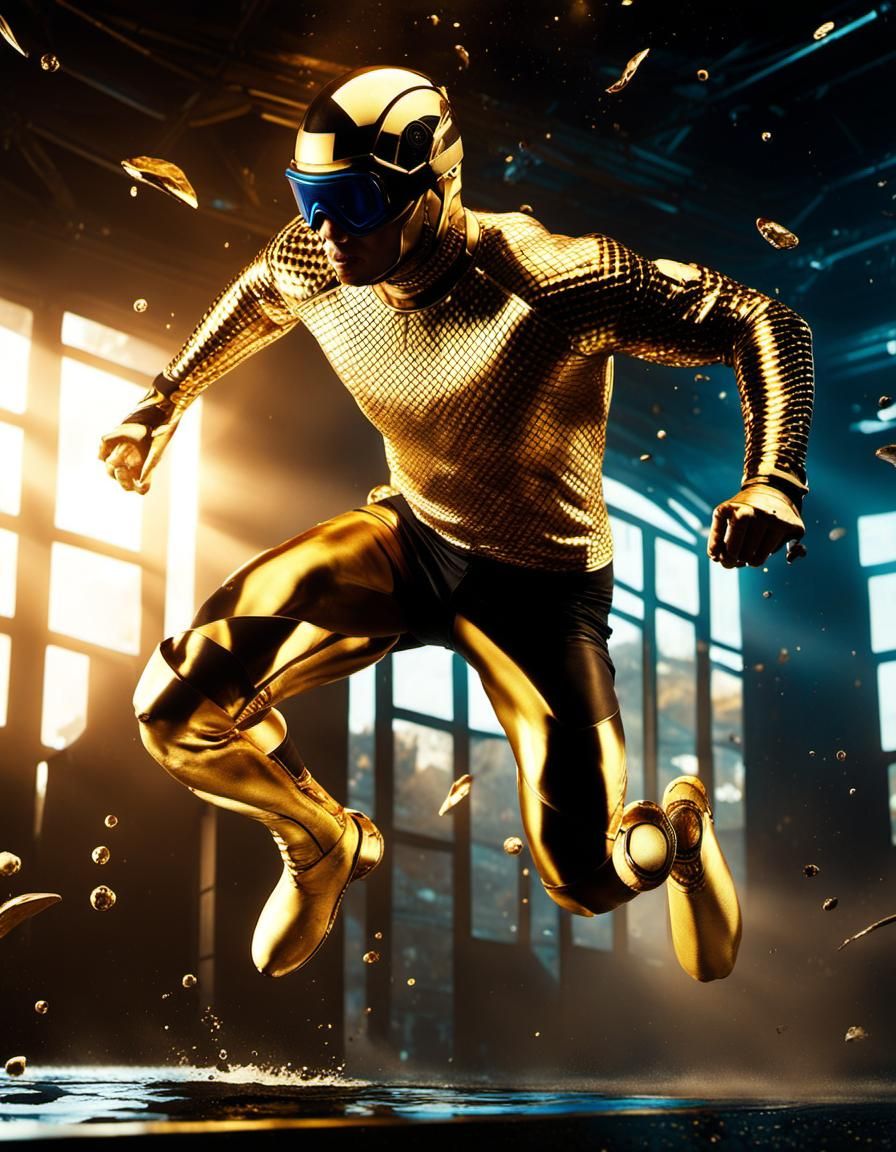 Paralympic Athlete's Epic Dive in Digital Painting