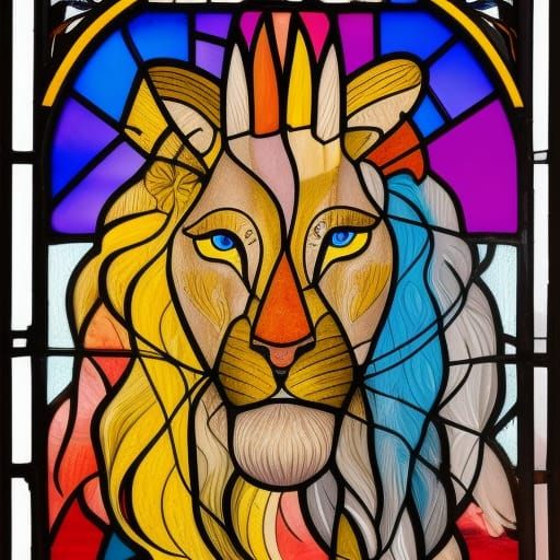 Lion and Unicorn Scene in Graffiti Art Style