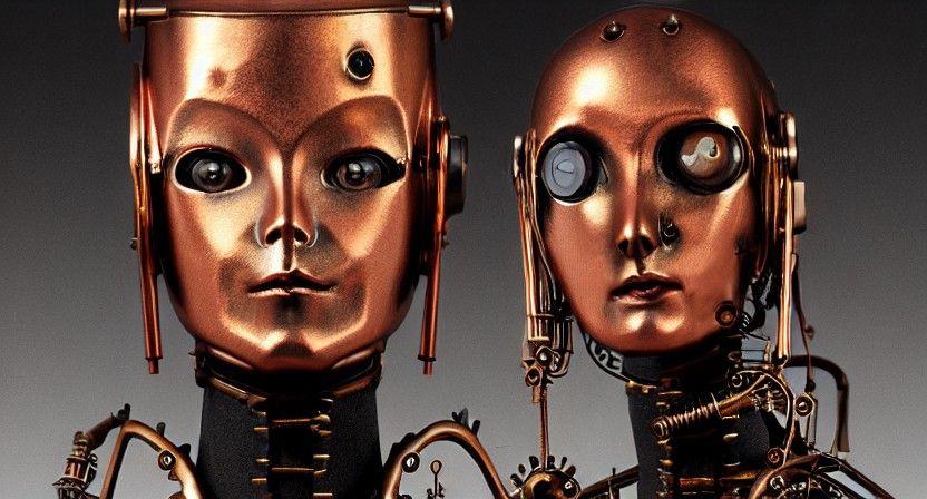 Clockwork Vampire Woman: Steampunk Automaton Portrait