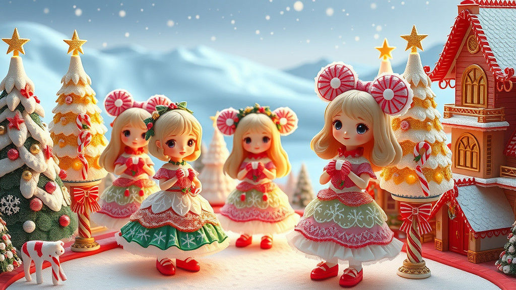 Kawaii Waifus in Whoville Christmas Town: Sticker Art