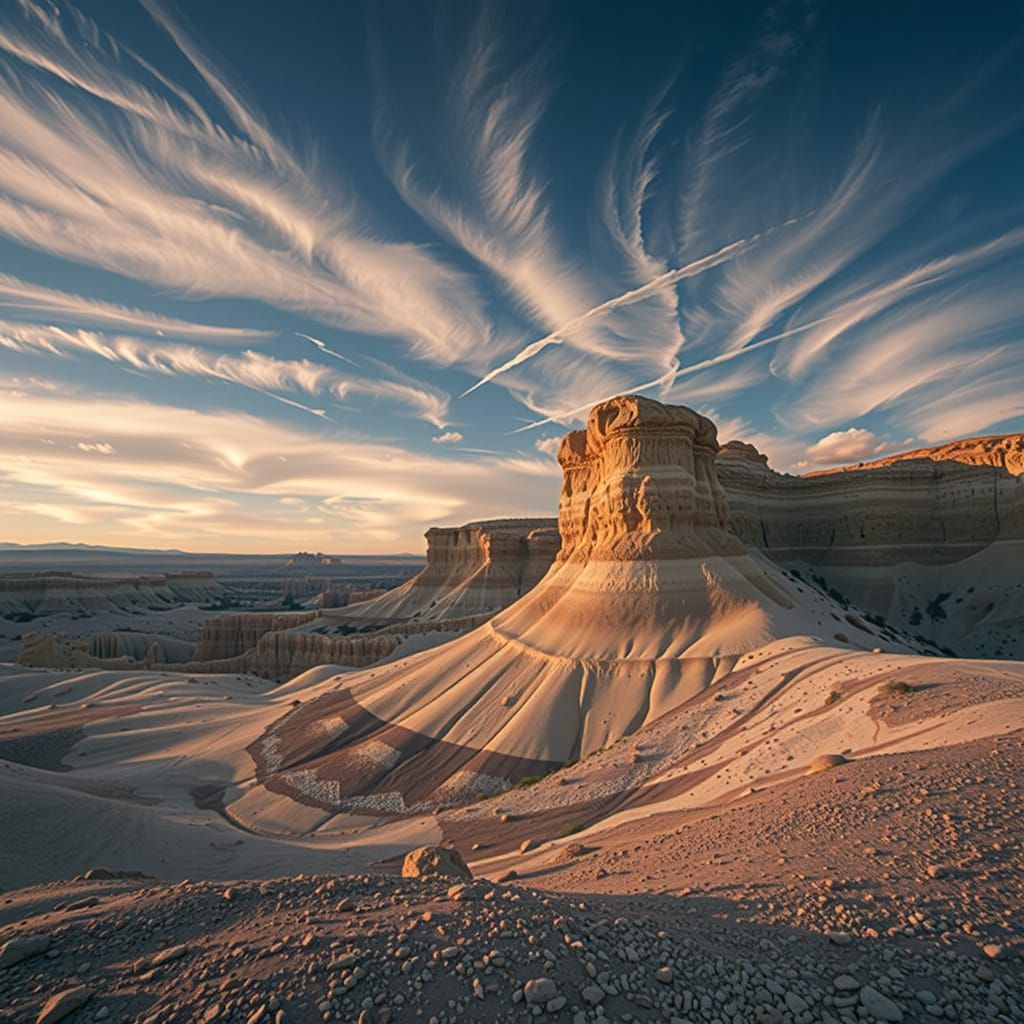 Ansel Adams Style Desert Badlands Landscape Photograph