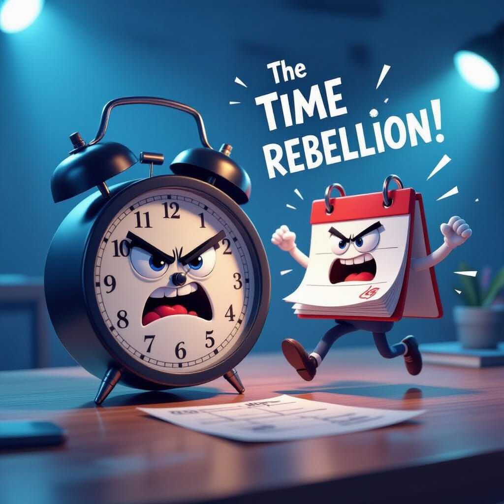Angry Clock and Fast Timer Rebellion in Realistic Comedy Sty...