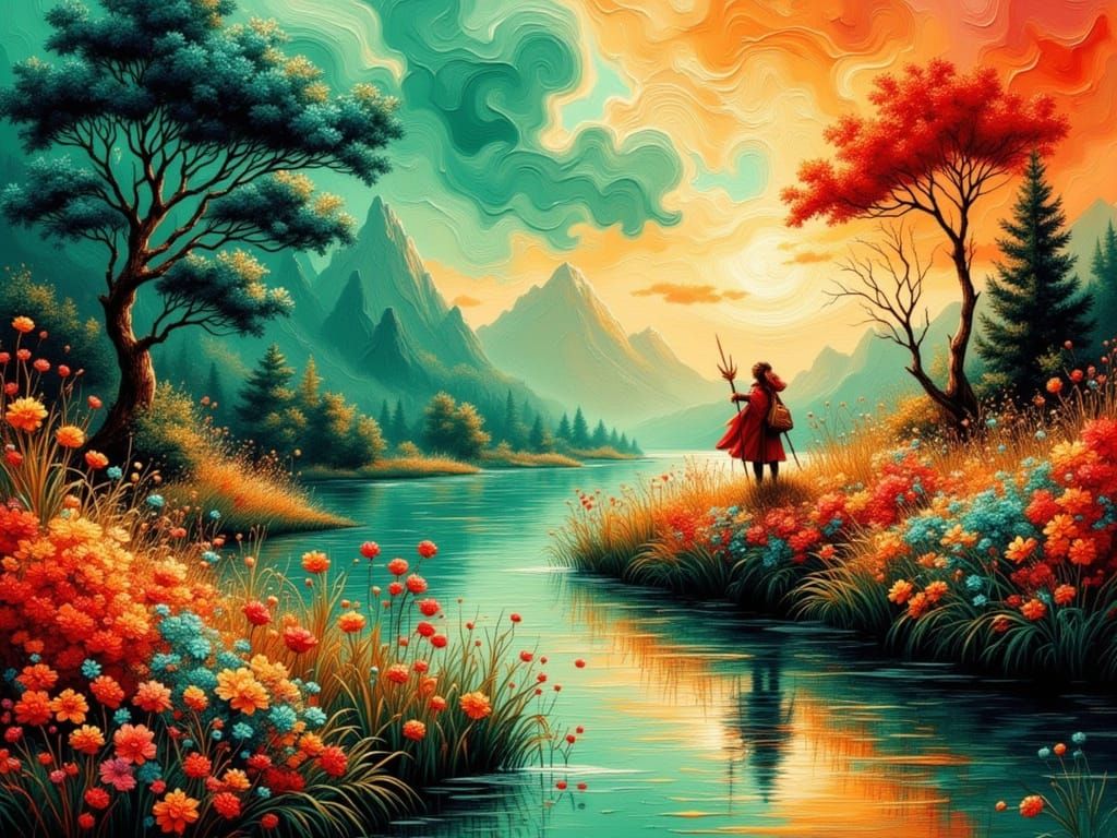 Traveler in the valley