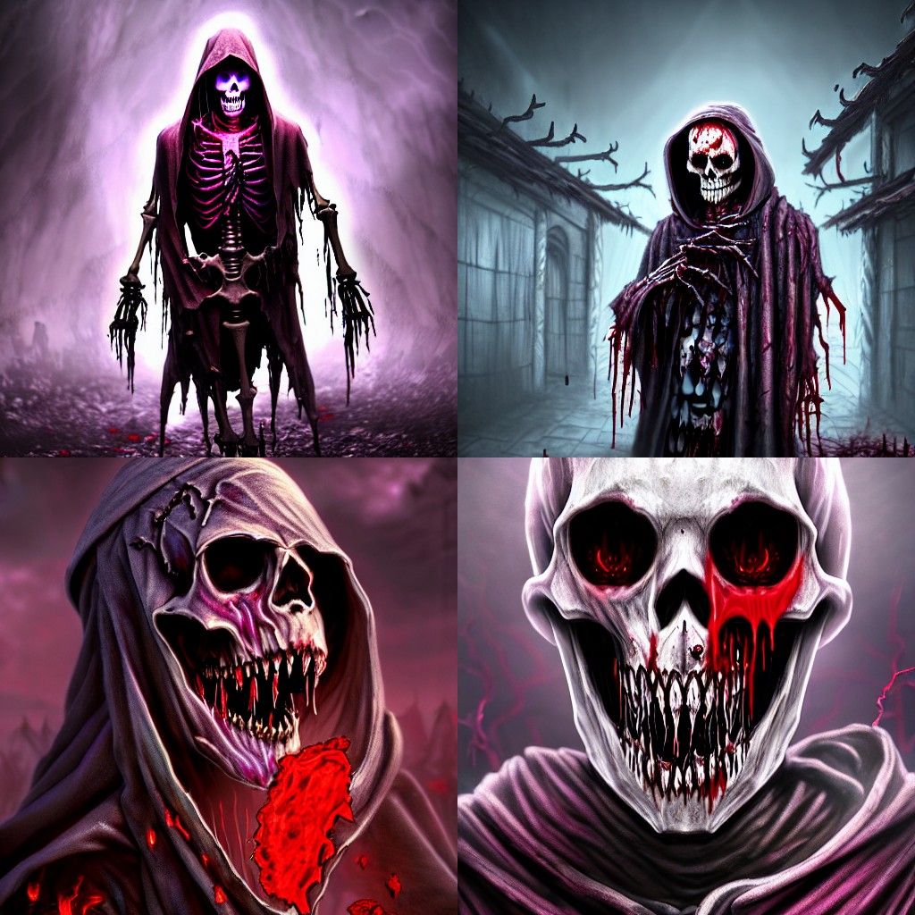 Skeleton Demon in Hooded Cloak Concept Art