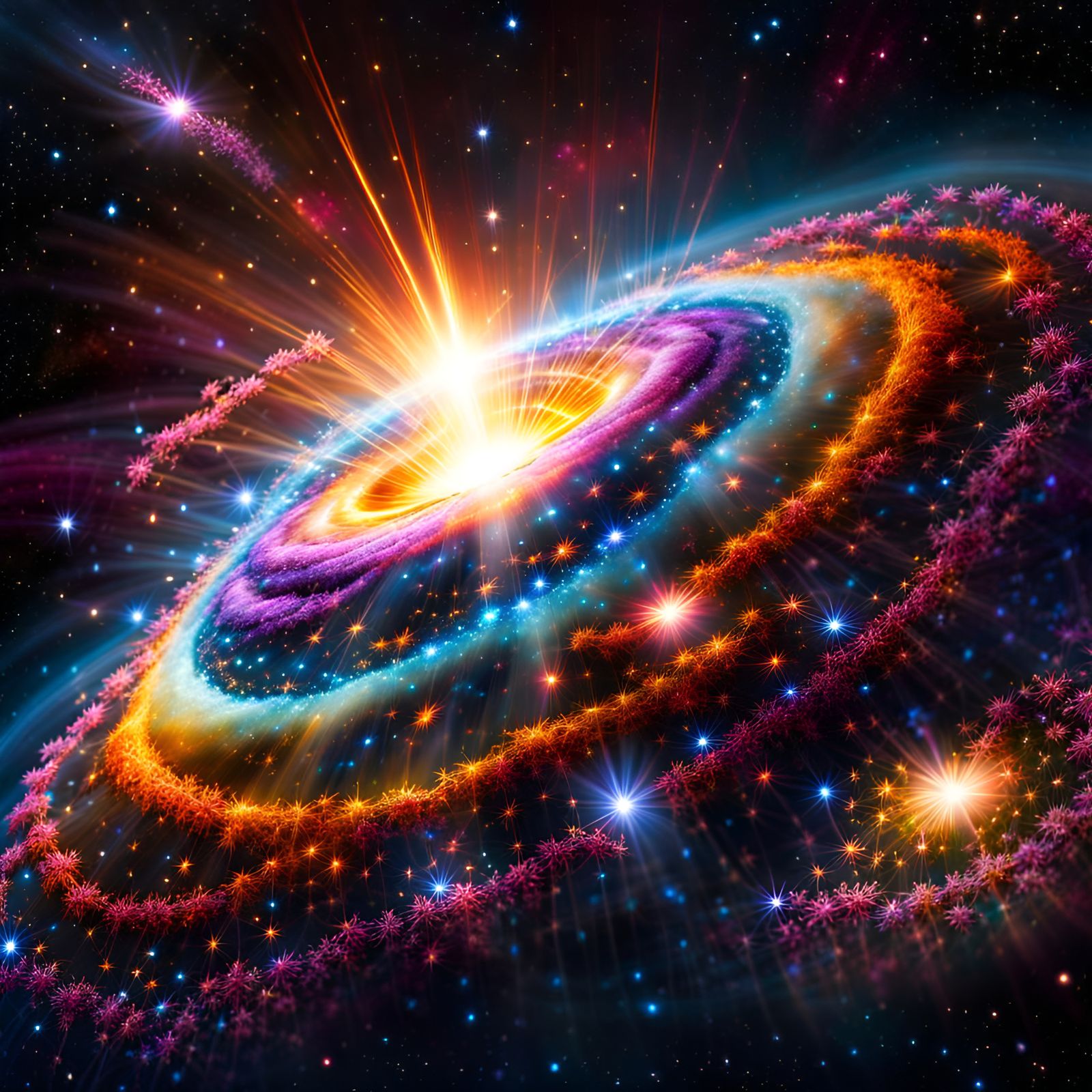 Cosmic Supernova Births a Blooming Flower