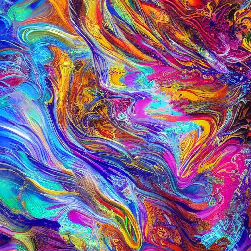 Abstract Ruby Fractal with Neon Synthwave Style