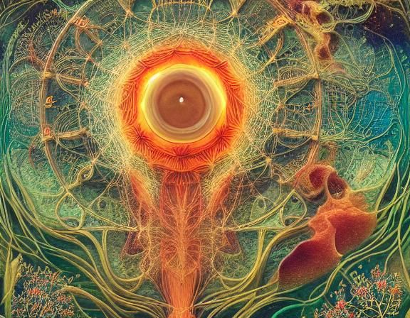 Amoeba Hybrid Walks in Space: Digital Fairytale Art