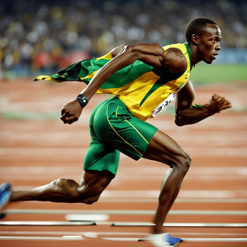 Young Usain Bolt: A Digital Rendering