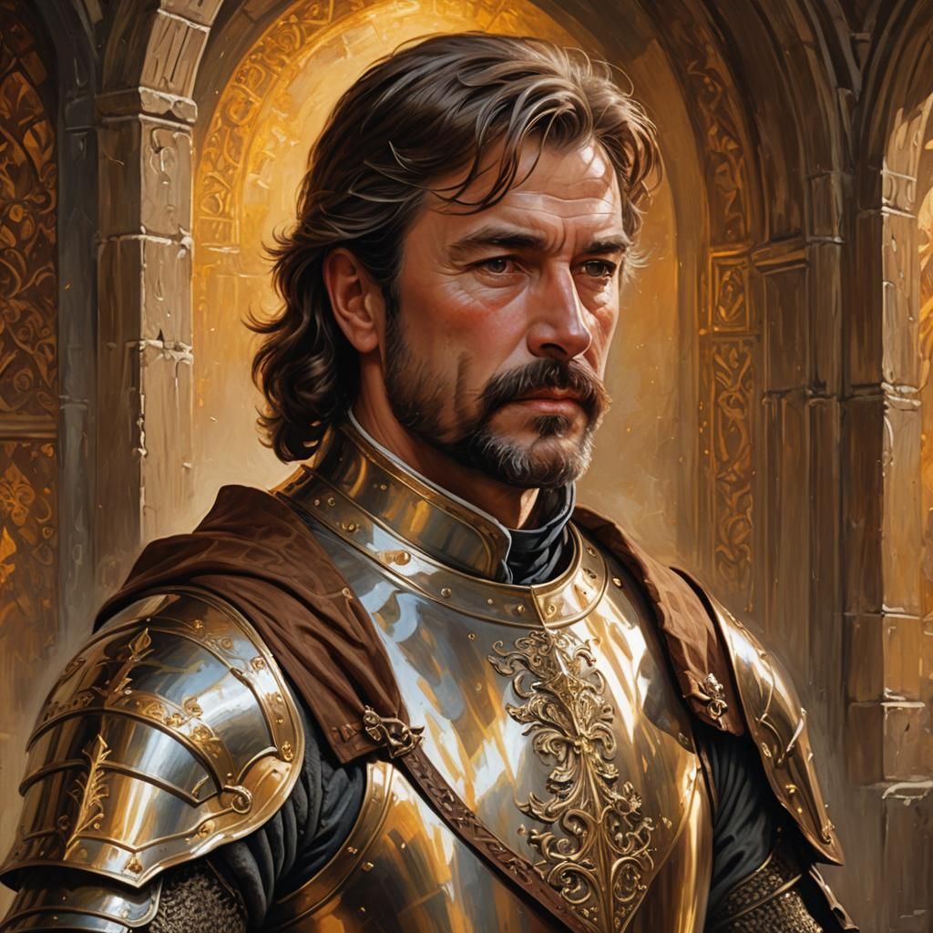 Duke in Medieval Attire: Oil Painting Portrait