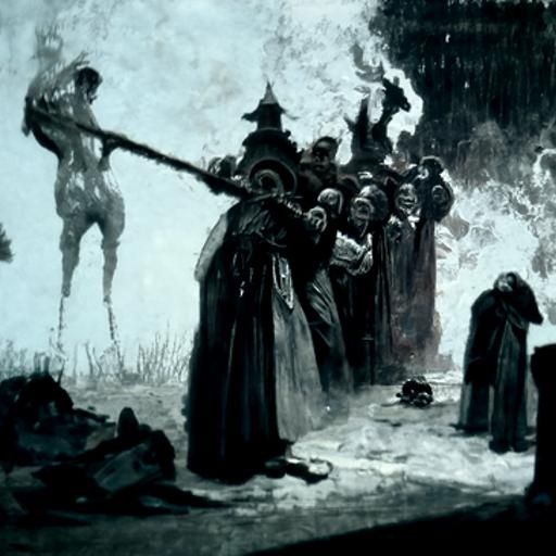 Witch Burning at the Stake: Horror Art