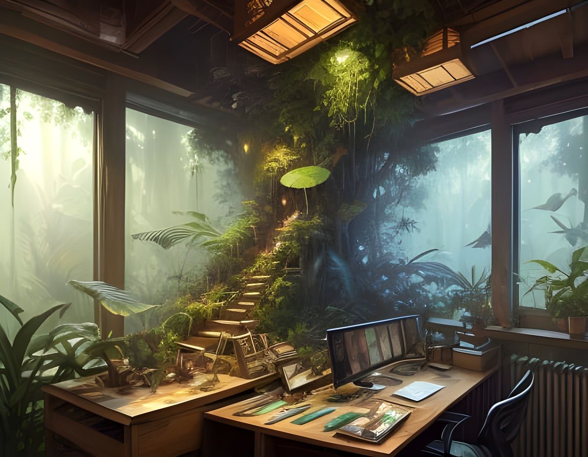 Pencil Transforms Into Miniature Rainforest in Watercolor St...