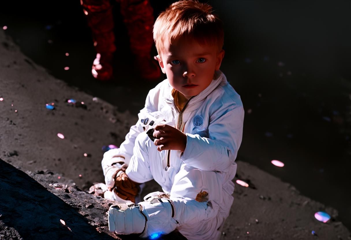 Astronaut and Alien Structure at Sunset: Cinematic Still