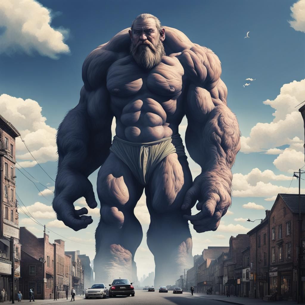 Giant Figure Dominates the Sky