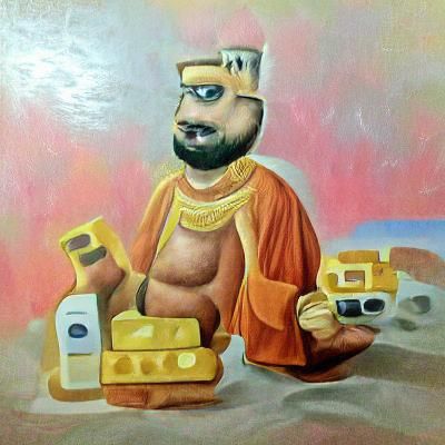 Indus Valley Priest-King in Oil Painting Style