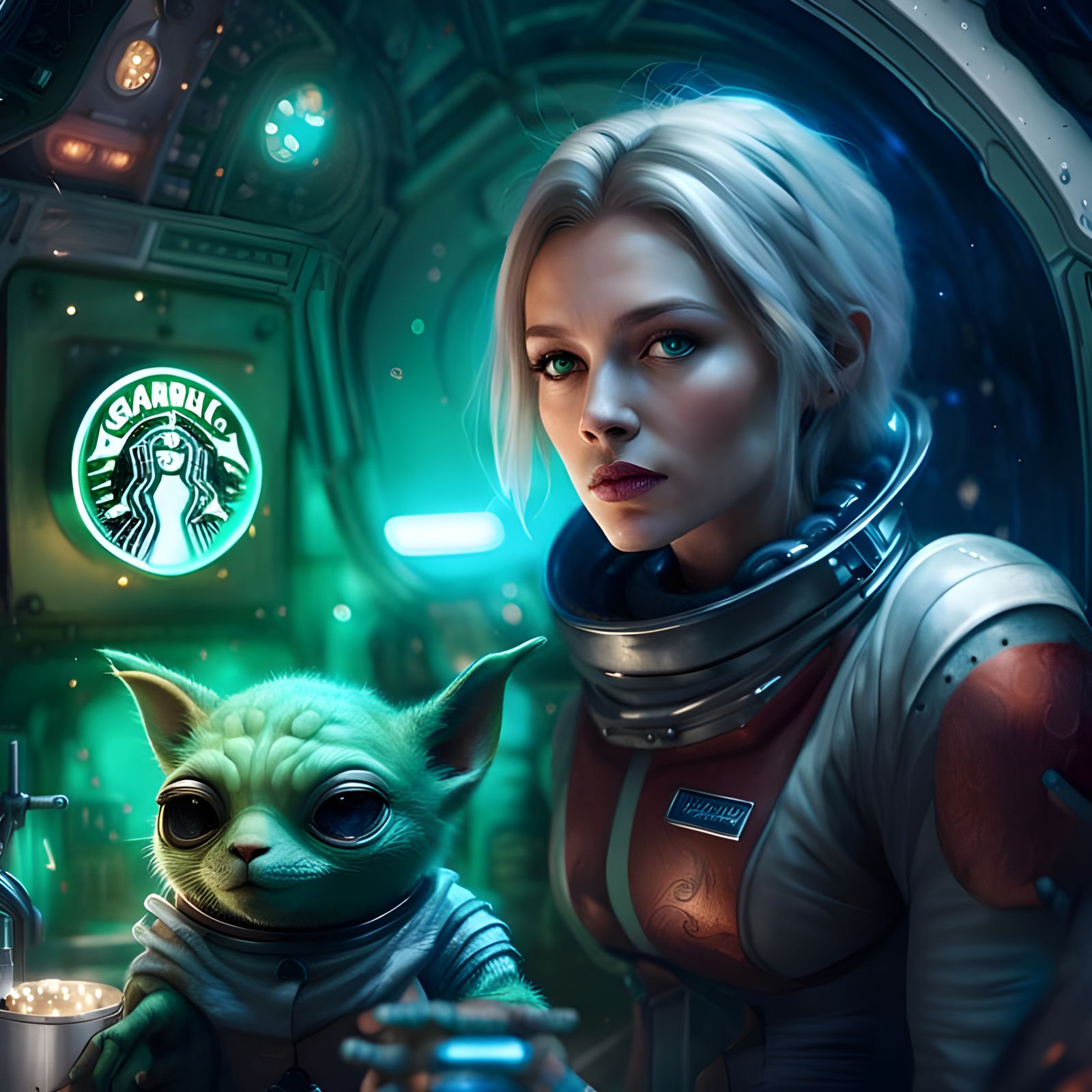 neon sign that says "starbucks",