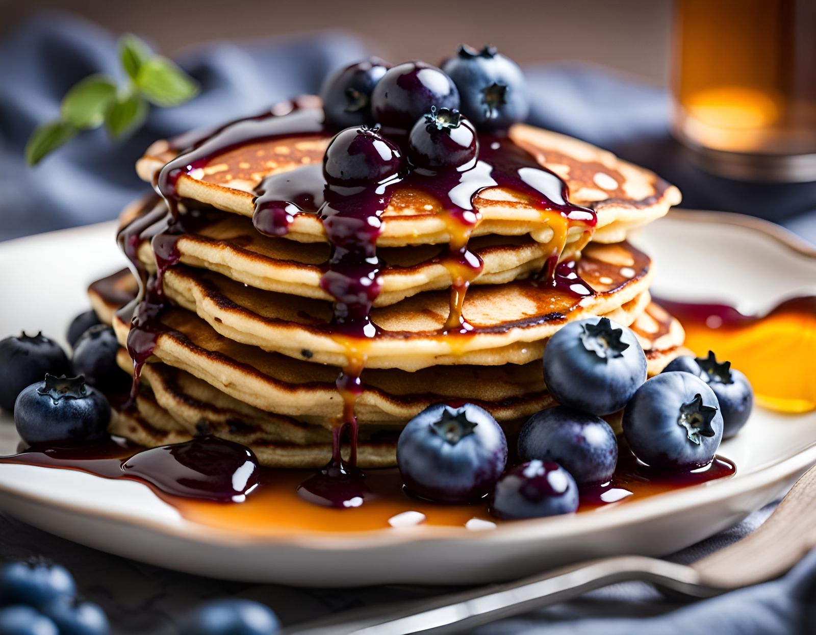 Blueberry Pancakes with Syrup: Professional Photography
