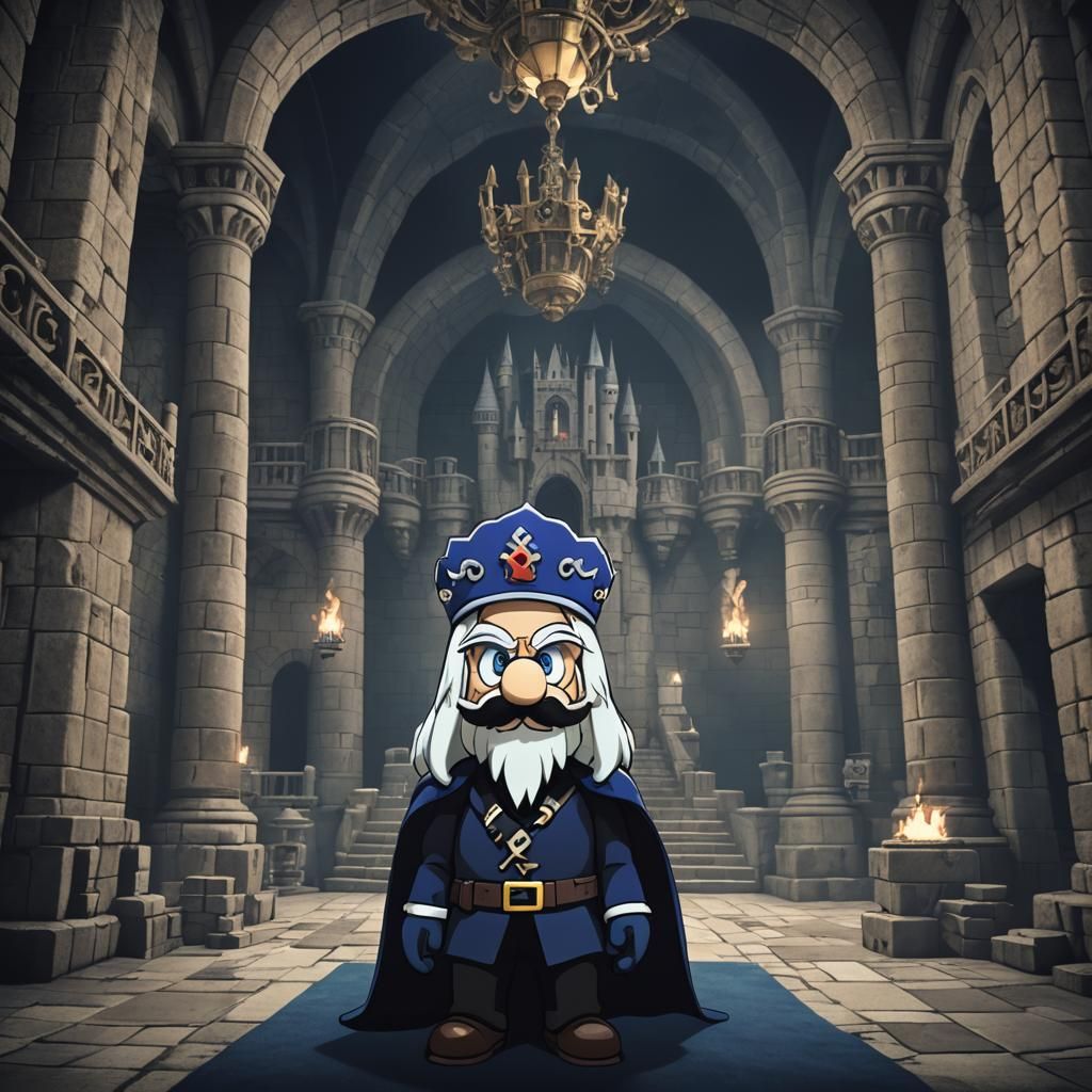 Dark Lord Paper Mario as Eerily Handsome Gnome