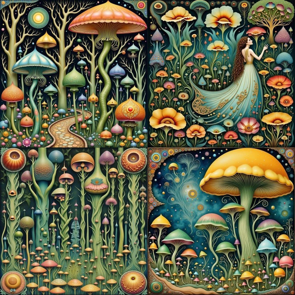 Enchanted Garden in Art Nouveau Style