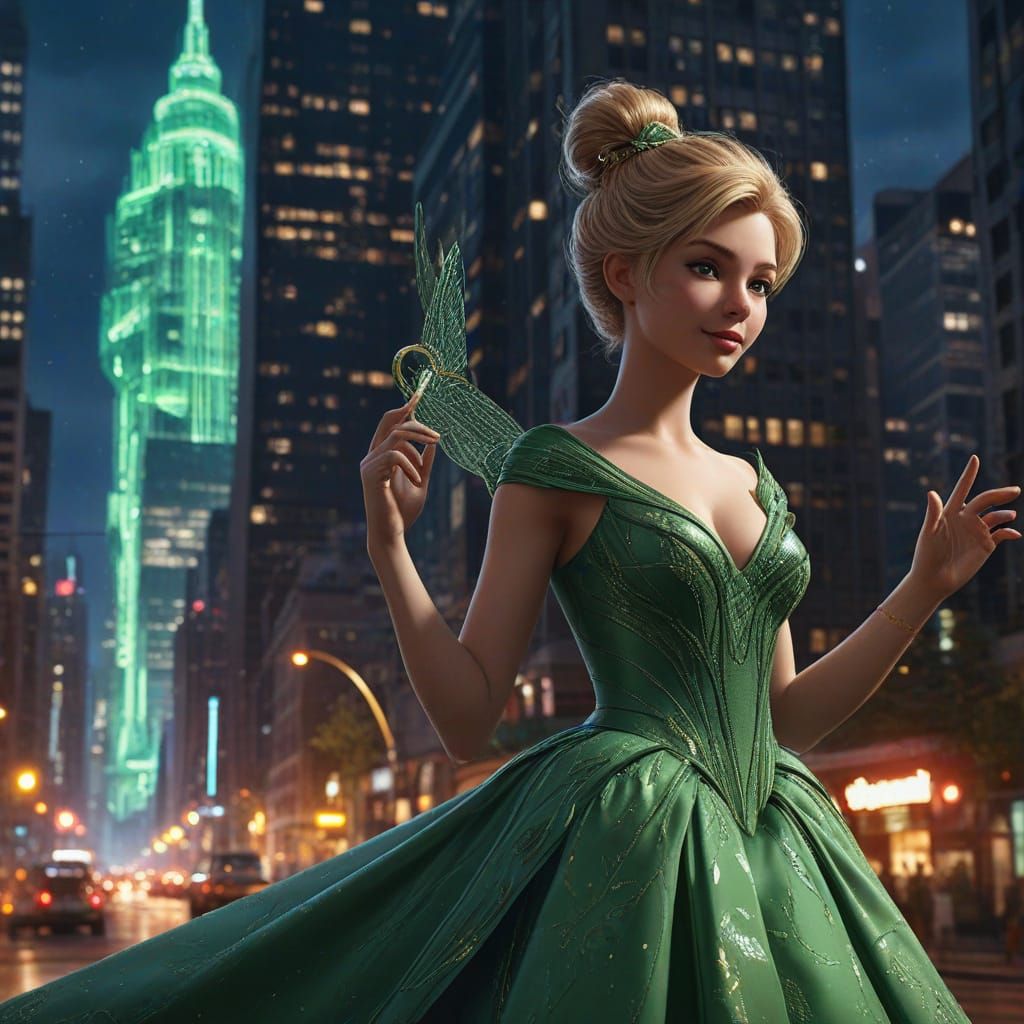 Futuristic Fairy Meets Trump in Manhattan