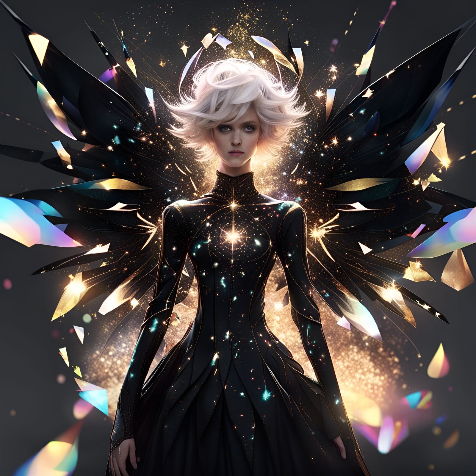 Winged Light Angel in Collage Style