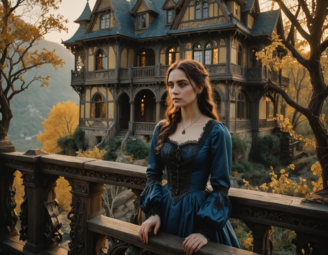 Gothic Romantic Fantasy Portrait in Warm Light