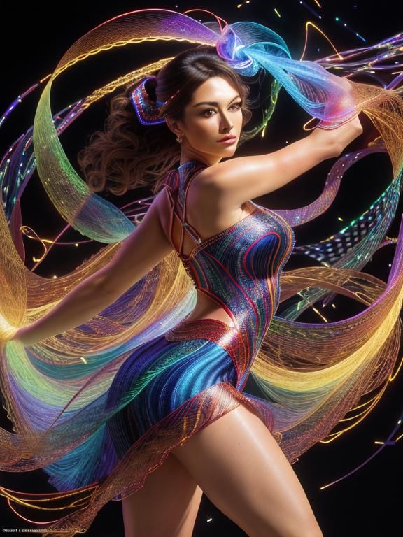 Striking Ribbon Dancer with Celtic Plasma Effects