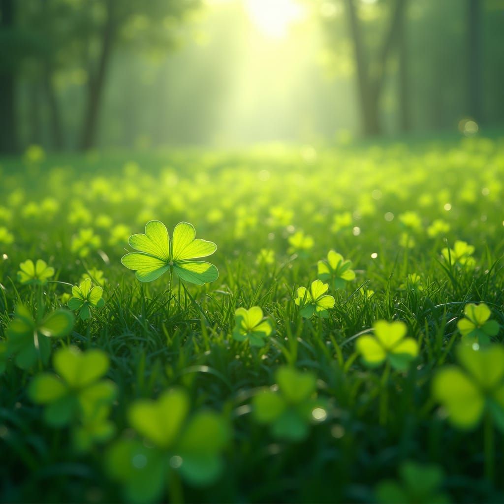 Four-leaf clover field