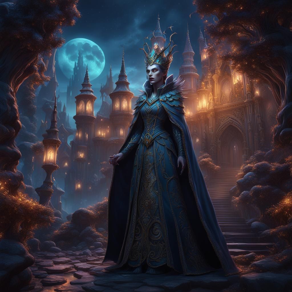 Detailed Matte Painting of a Night Queen