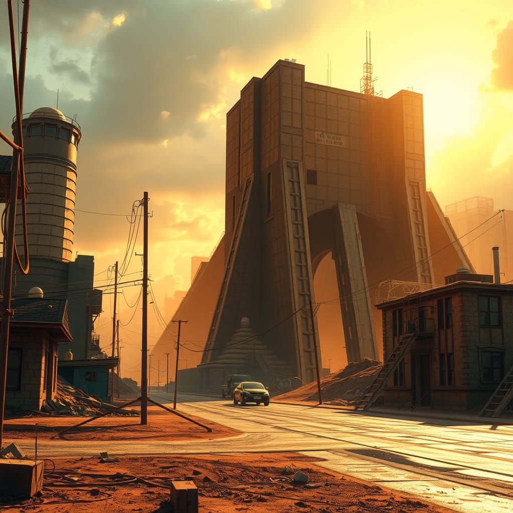 Vibrant Apocalypse in H.R. Giger's Neon Realism Style