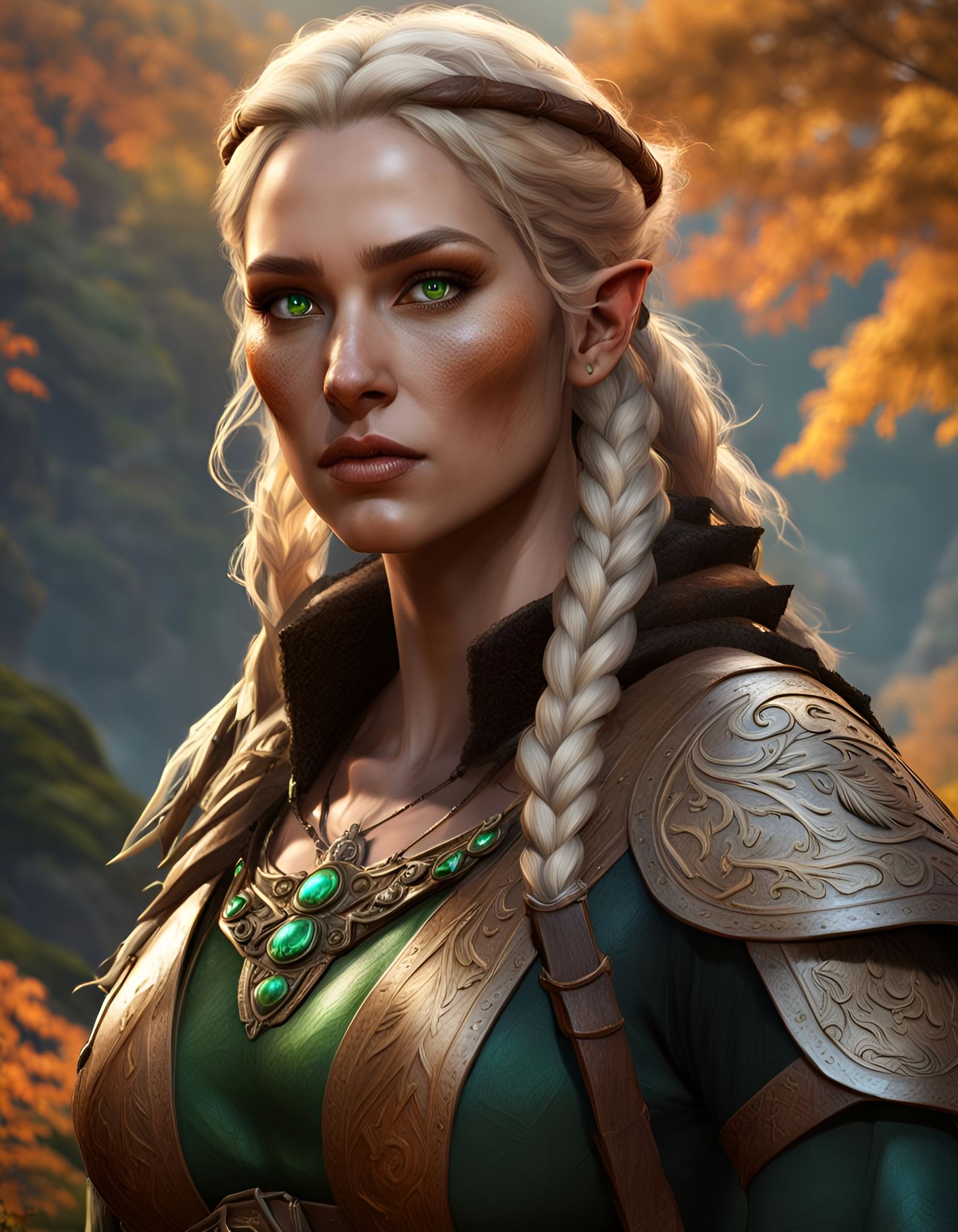 Hyperrealistic Elf Druidess Portrait in 8K