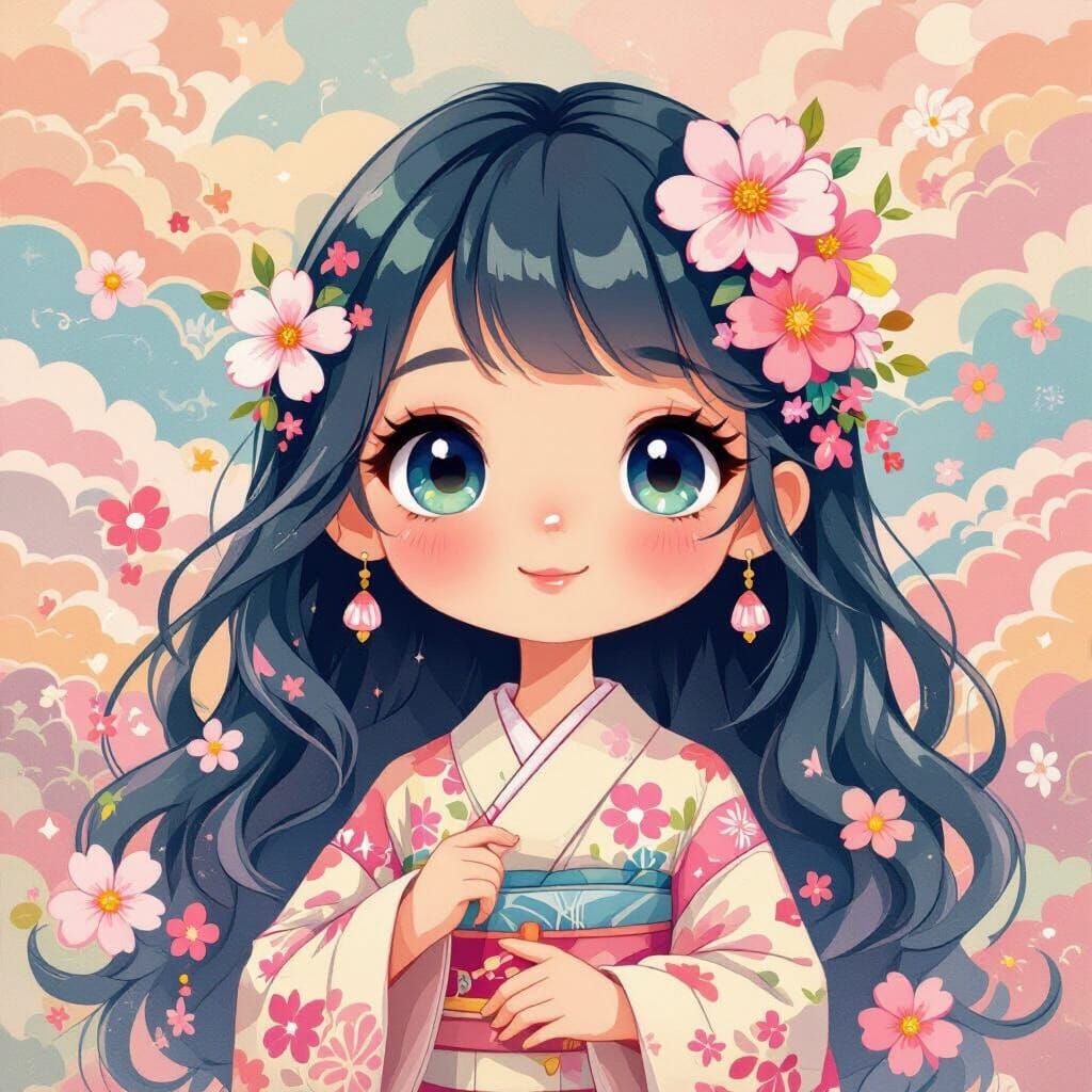 Dreamy Pastel Illustration with Elegant Typography