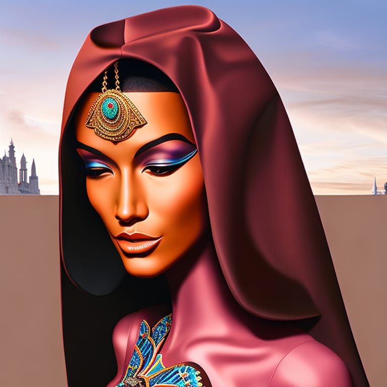 Haunting Supermodel in a Surreal Fashion Portrait