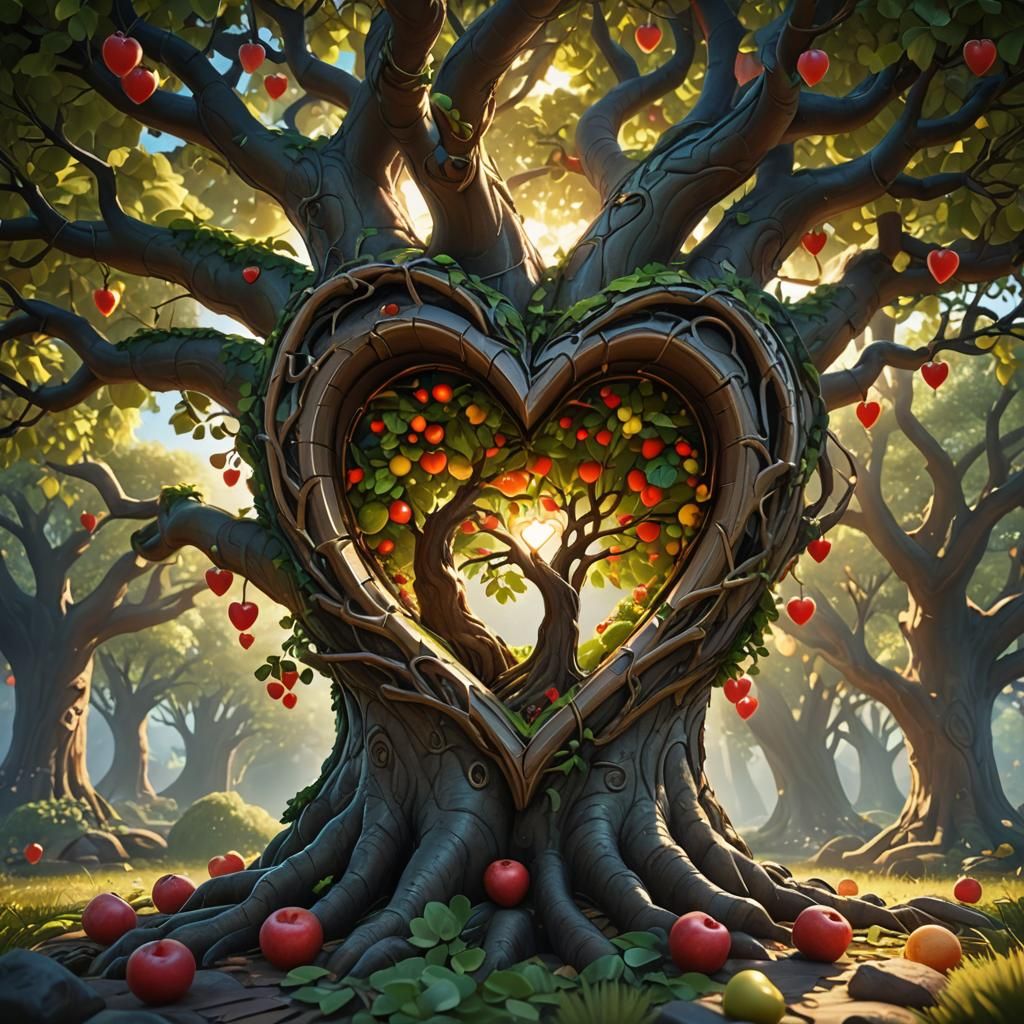 Magnificent Heart Tree with Hidden Treasure