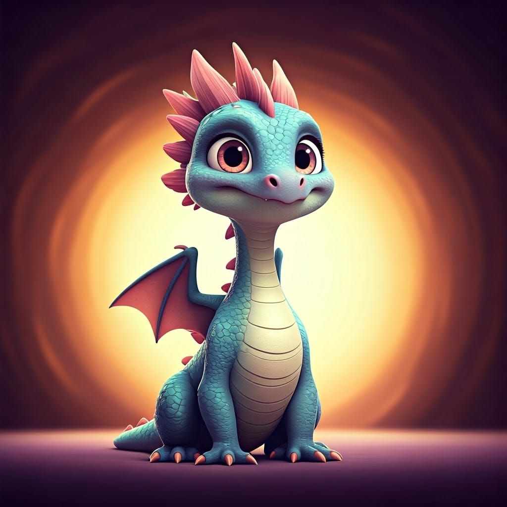 Tiny Girl Dragon Explores Vibrant Ice Cream World in Colorfu...